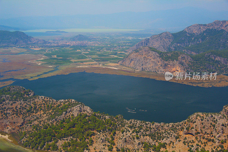 Iztuzu海滩和土耳其的Dalyan View。